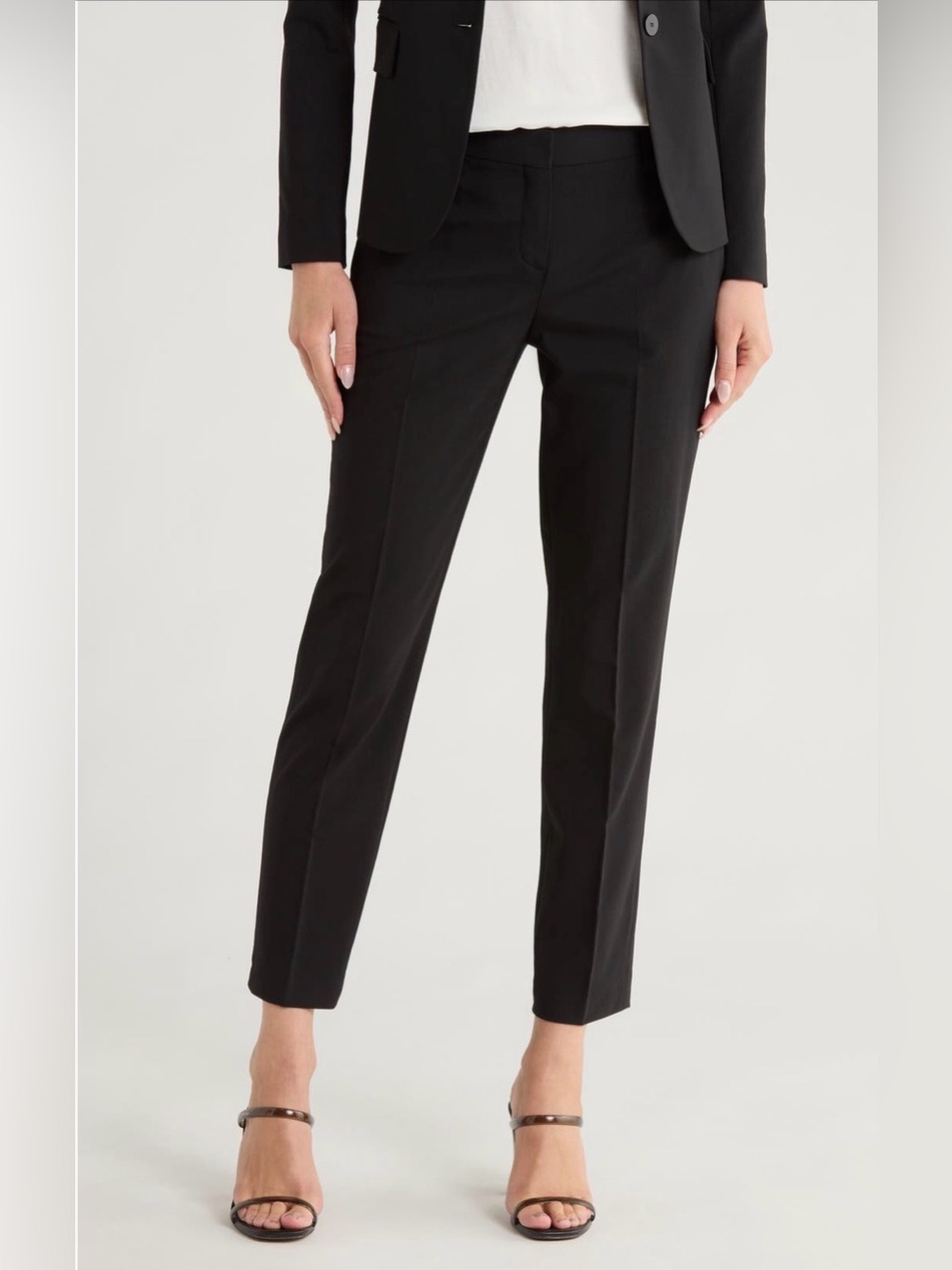 Theory Testra 2B Sevona Black Stretch Wool Slim Ankle Pants Trousers Size 0
